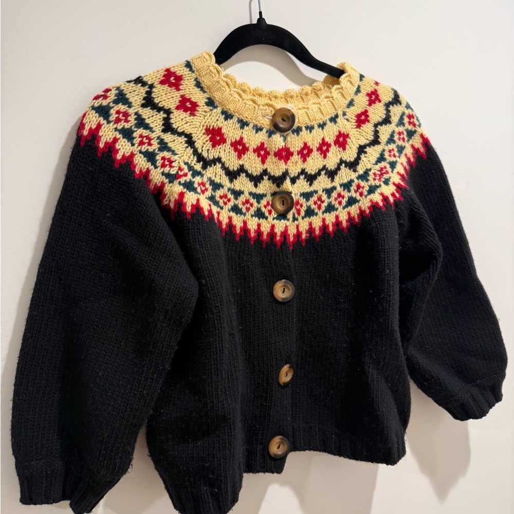 DÔEN Fair Isle Wool Cardigan - Picture 4 of 5